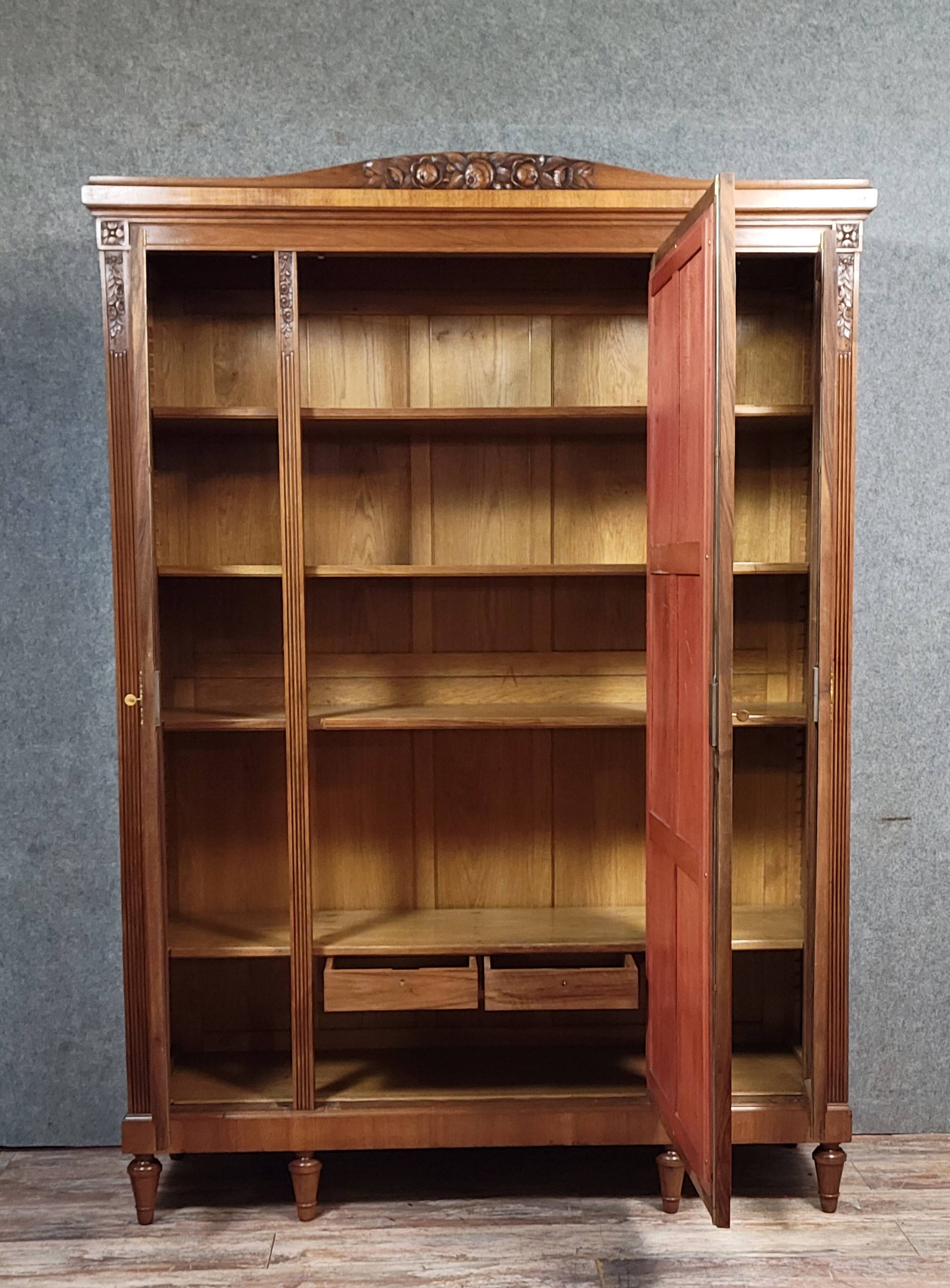 Art Deco period wardrobe in burr walnut