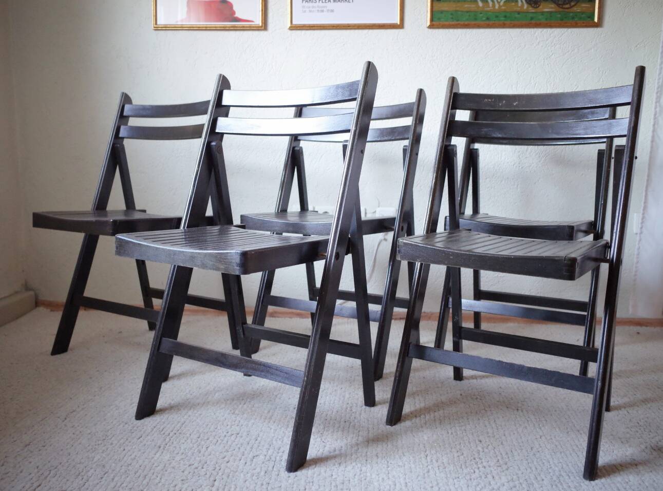 5 x chaises pliantes vintage