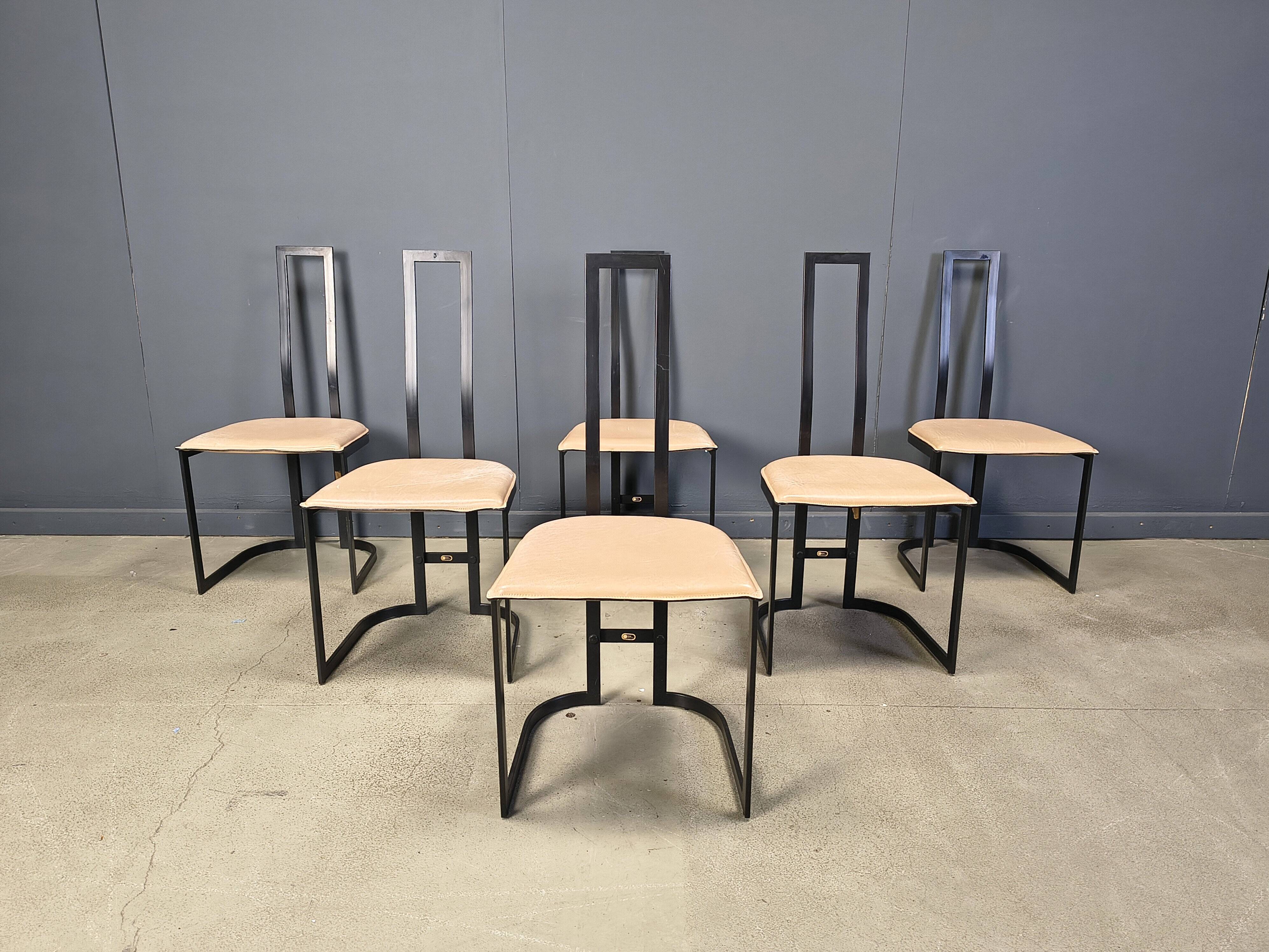 Gastone Rinaldi postmodern dining chairs for Thema Italy, 1980s - set