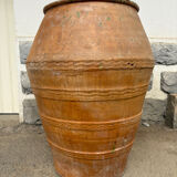 Large green glazed terracotta jar, Spain, 19th century.