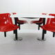 Osvaldo Borsani contemporary table and 4 build in chairs for Tecno, 1970s