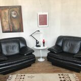 Authentic vintage armchairs leather Italian style quality top 1970