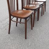 Curved wood bistro chairs edition Ton 1960