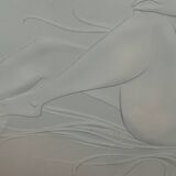 Designer engraved glass headboard