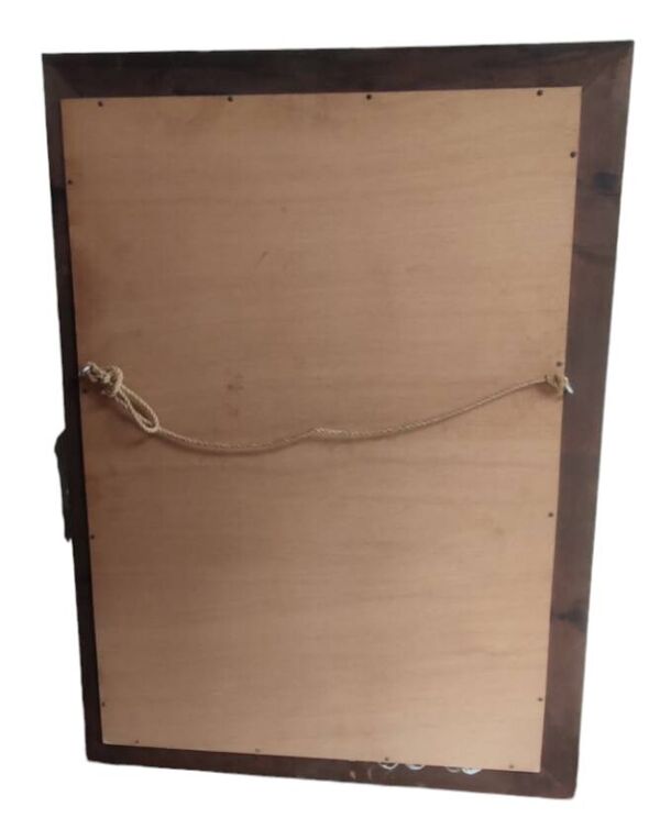 Ancien miroir biseauté encadrement cadre bois