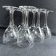 9 Blown glass wine glasses with cut bee decoration – Verrerie Thouvenin Vierzon