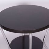 Restored Small Bauhaus Table, by Hynek Gottwald, Oak, Chrome, Czech, 1930s