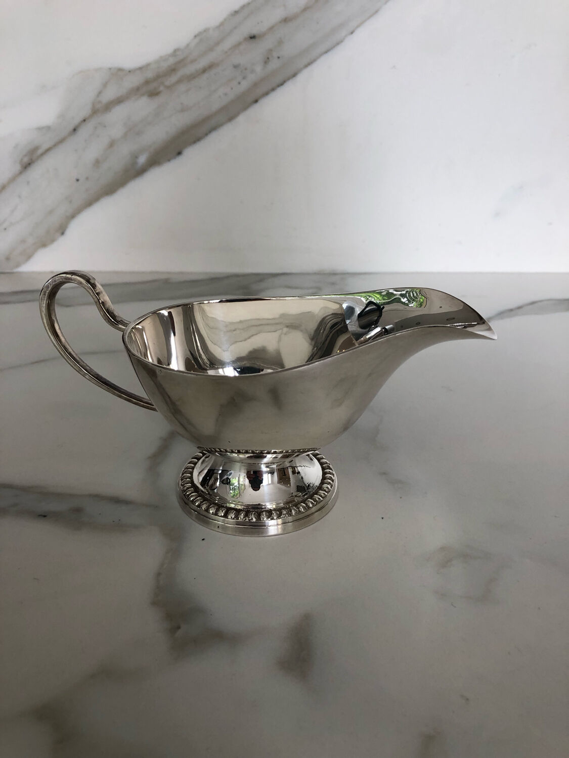 Silver metal saucepan