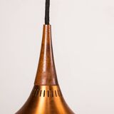 Triple Danish pendant light in metal and Rosewood, Orient model, Jo Hammerborg for Fog & Morup.