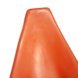 Modern mid-century red pool chaise longue