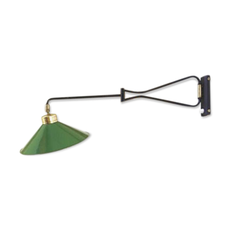 Apply wall bracket light vintage Mathieu Lunel - Mid century french wall - swing arm wall light for Lunel, France, 1950 s