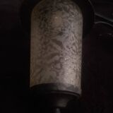 Lampe applique de cour ancienne, industrielle fer et globe verre