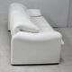Maralunga sofa by Vico Magistretti, Cassina, white leather, Italy, circa 1970