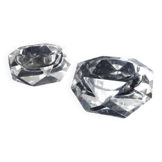 BACCARAT - Pair of Crystal Salt Cellars