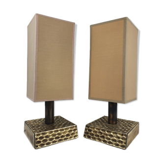 Pair of brutalist lamps