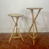 Pair of bamboo and rattan selette 1960
