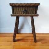 Vintage brutalist bedside table 1950 end of sofa