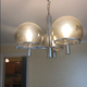 Vintage Club chandelier in chrome and glass by Gaetano Sciolari