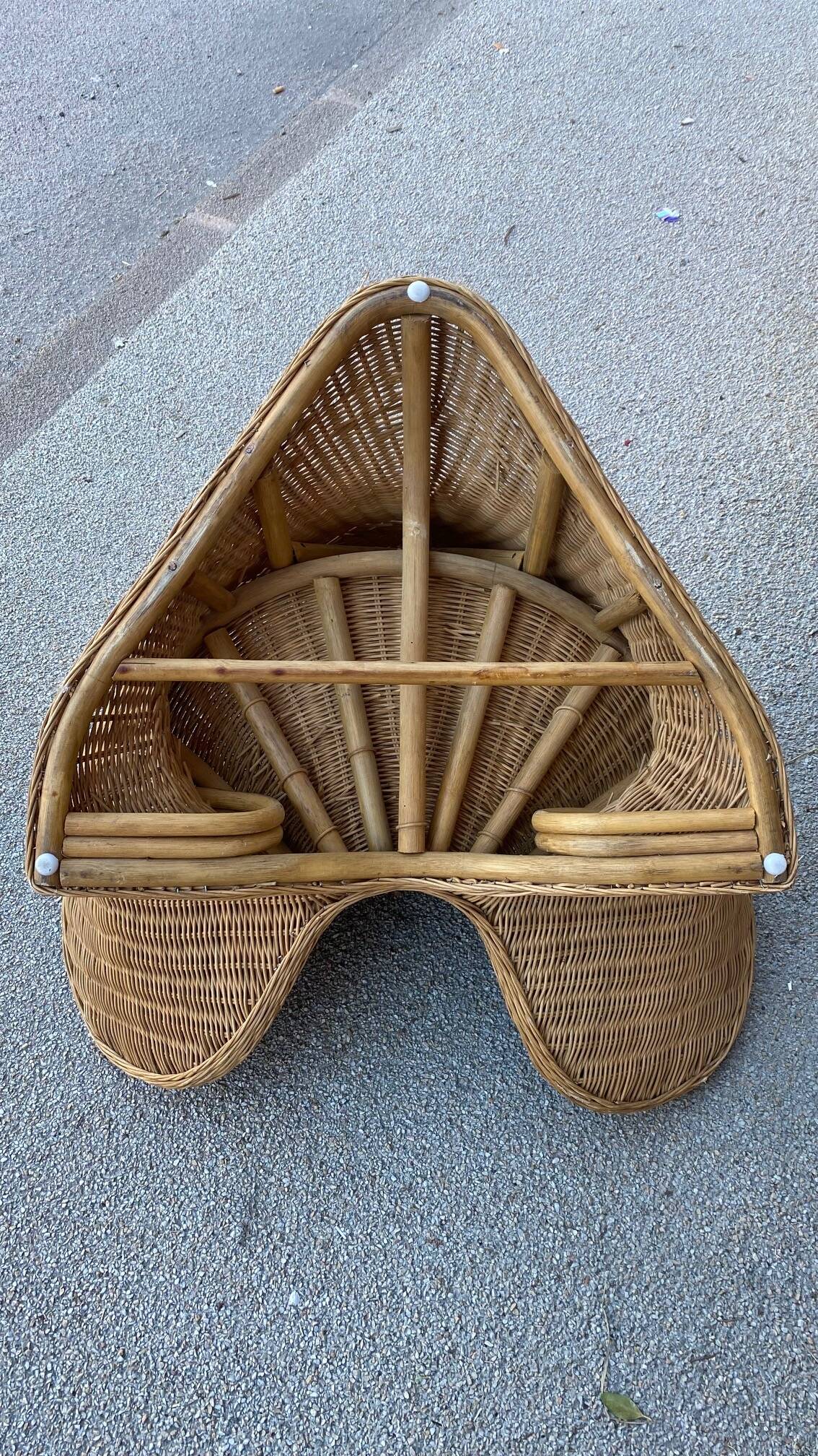1970s rattan lotus meditation chair