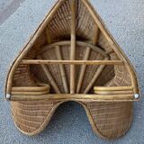 1970s rattan lotus meditation chair