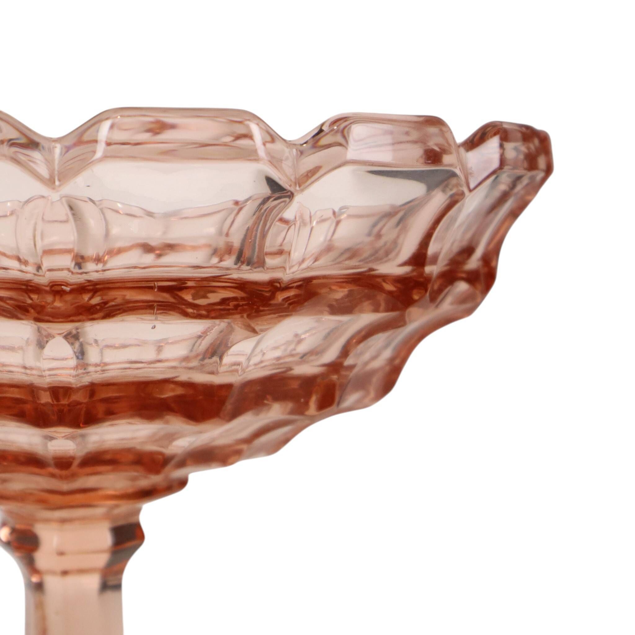 Art Deco Pink Rosaline Pressed Glass Fruit Bowl – Scailmont