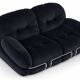“Okay” 2-seater sofa by Adriano Piazzesi, Italy, 1970s – newly upholstered in black Prada velvet