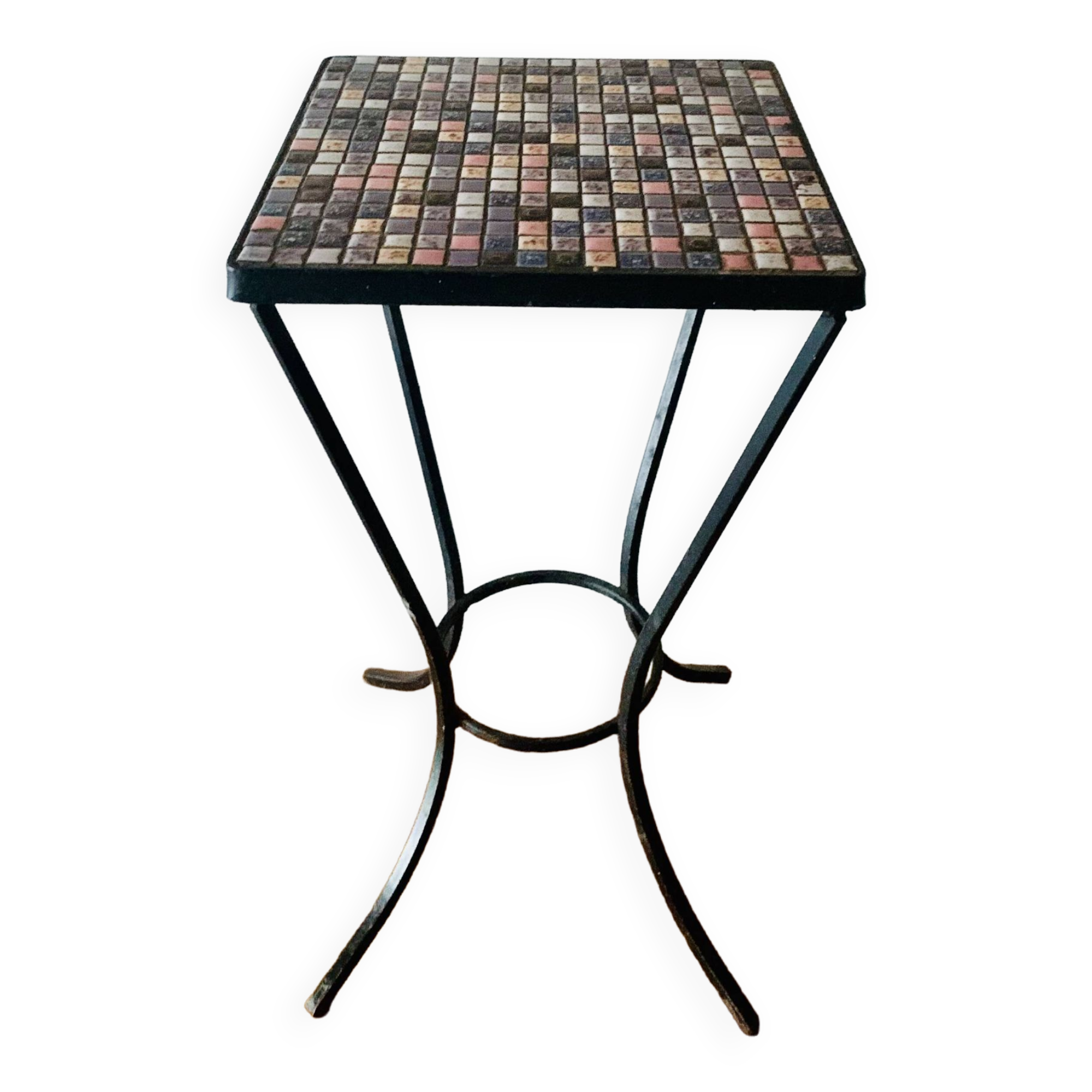 Bolster - small vintage side table in mosaic tiles