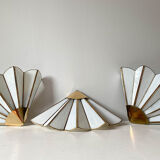 Glass paste fan wall lamp