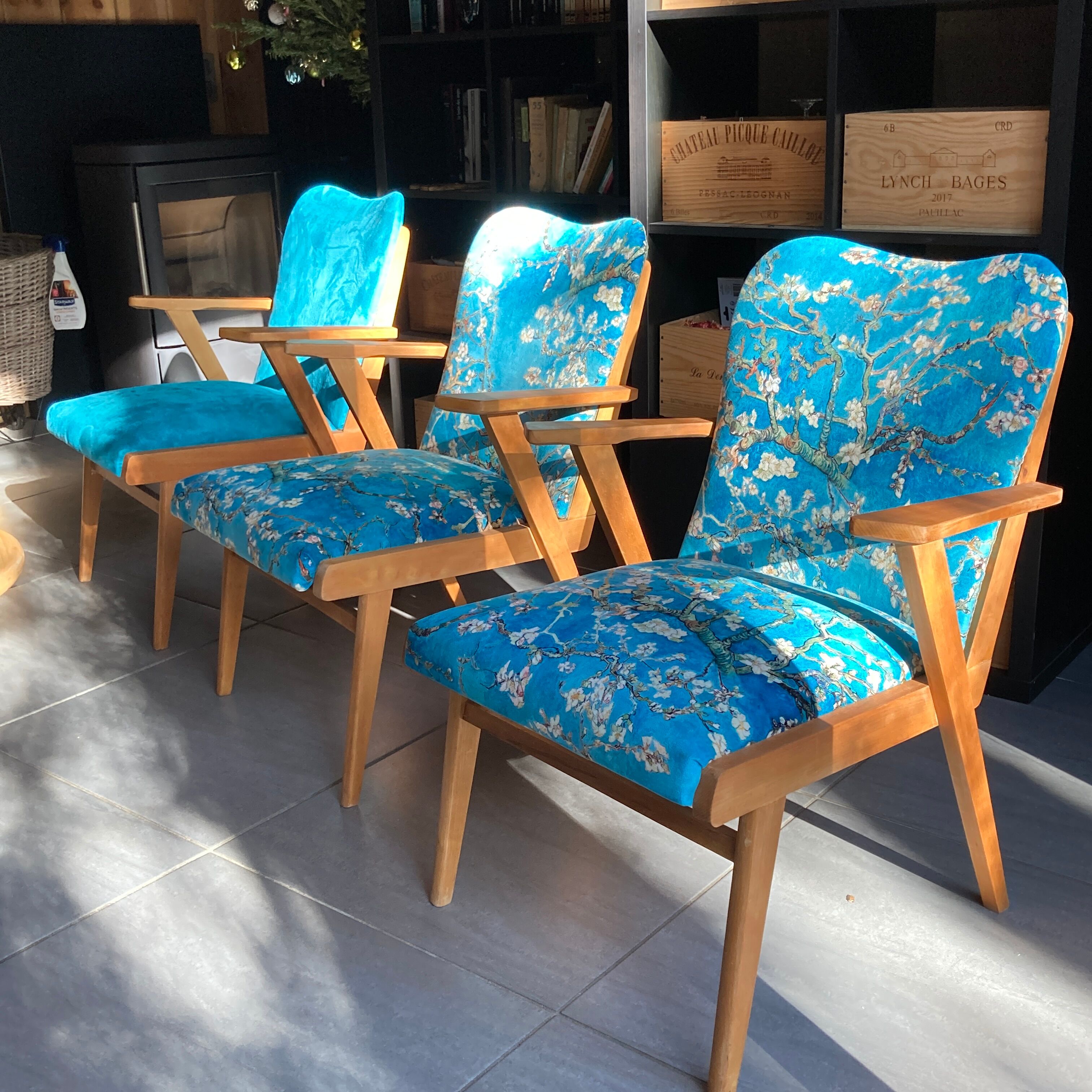 Trio of vintage armchairs