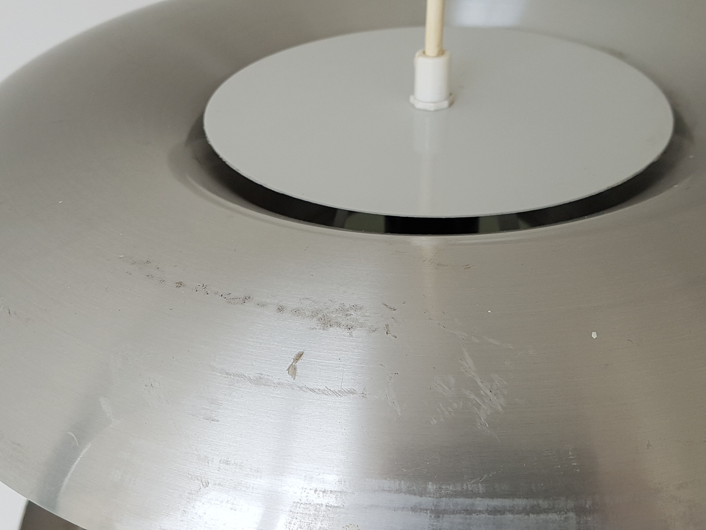 Scandinavian chandelier in brushed steel 1960