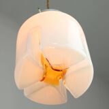 Mid-Century Italian Chrome and Glass Pendant Lamps, Set of 2