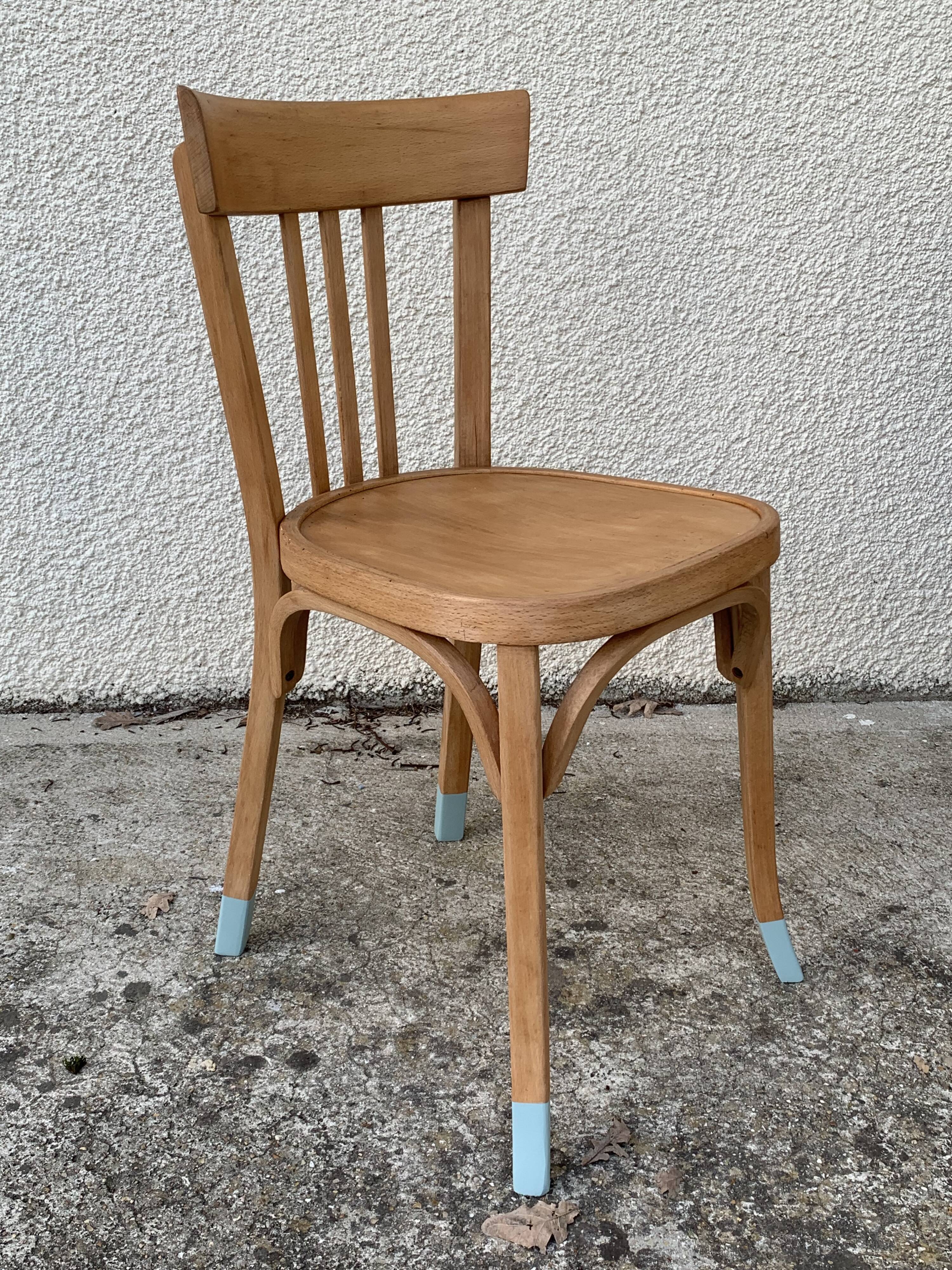 Vintage desk compass feet 1950 and its Baumann chair