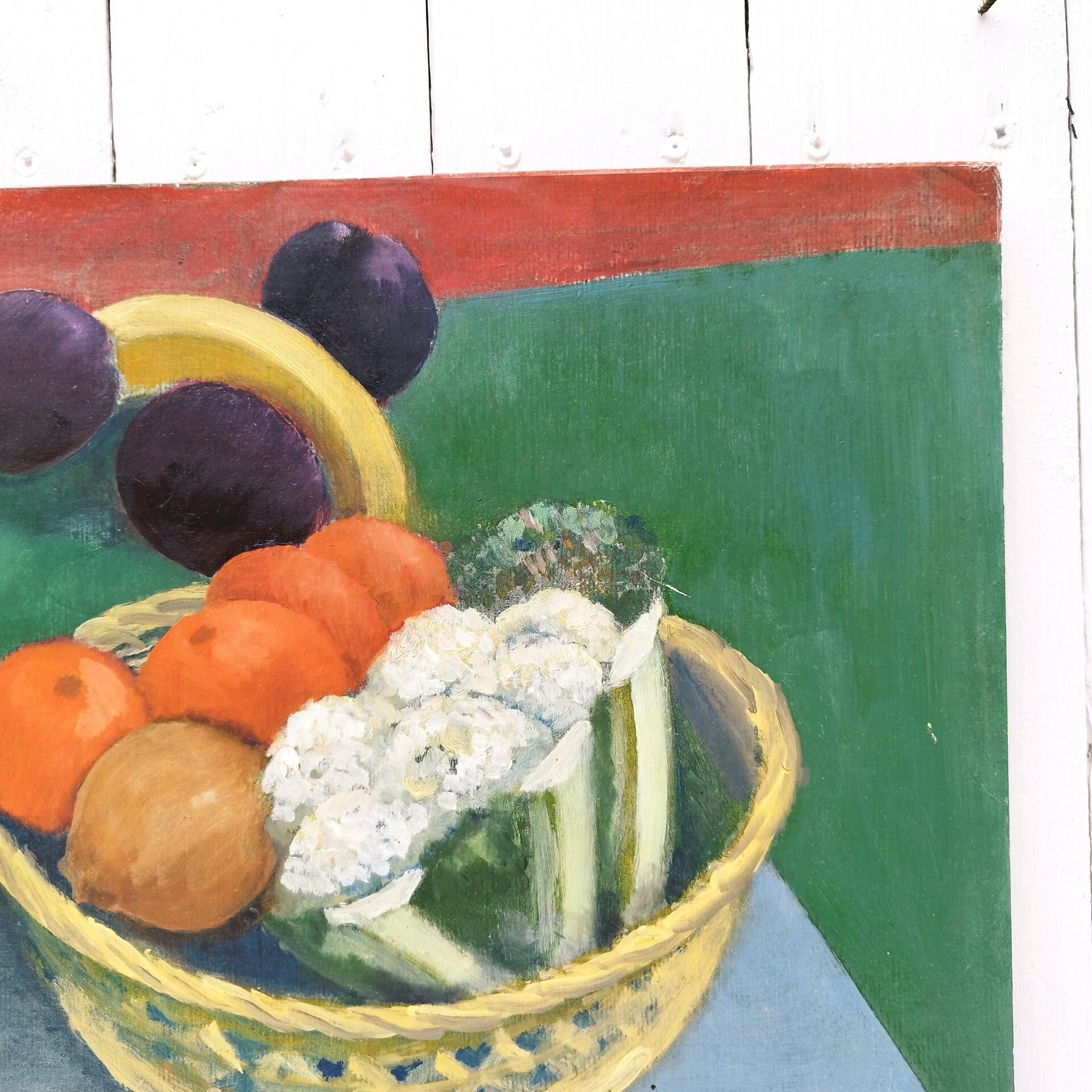 Still life oil on cardboard signed Rollason
