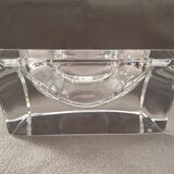 Cendrier en cristal massif moderniste design fait main art