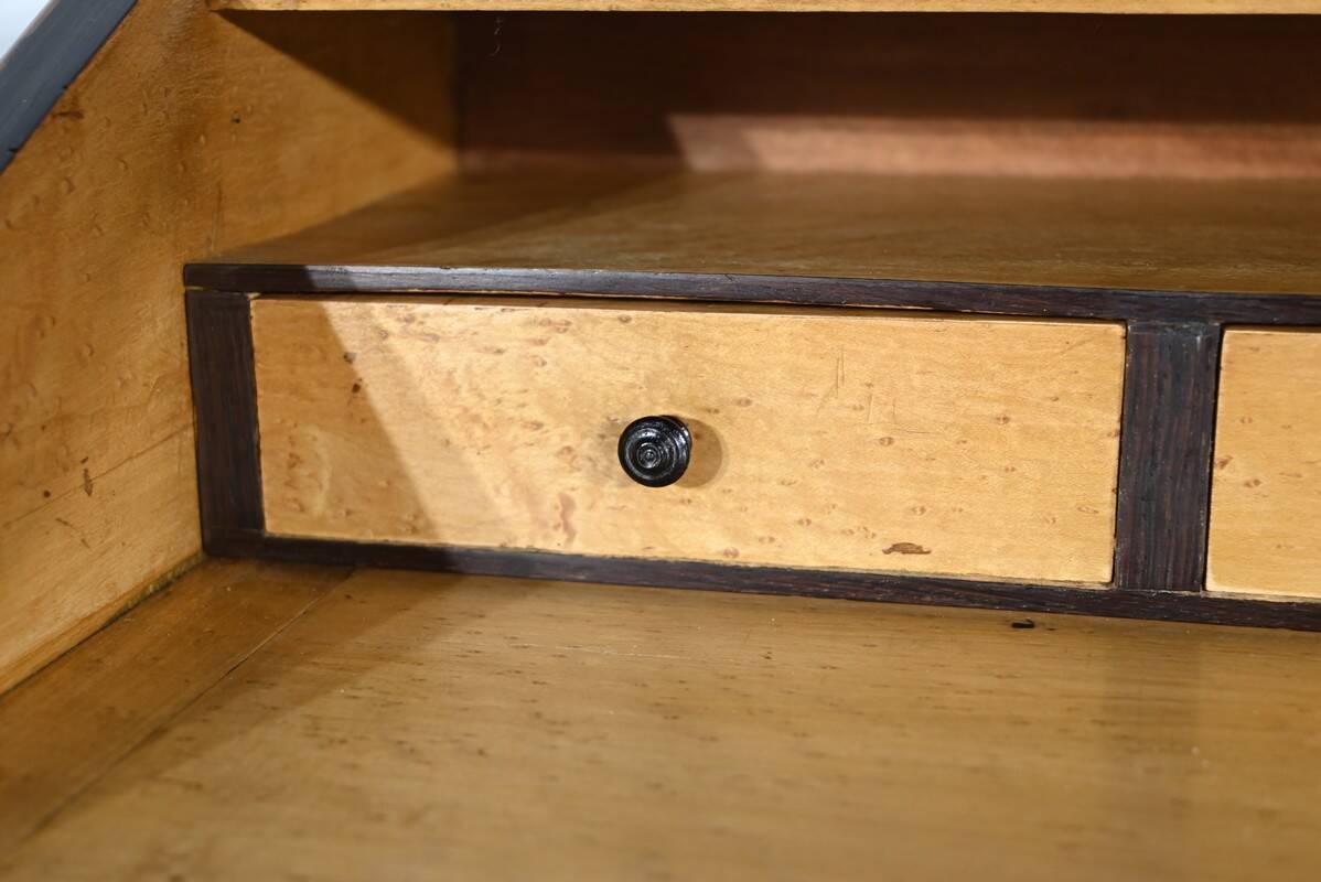 Blackened pearwood and amboyna sloping desk, Napoleon III period, mid-19th century