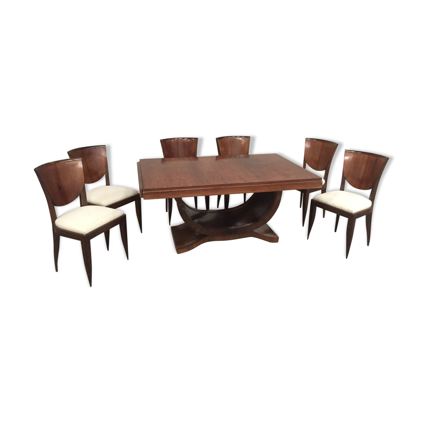 Set table and 6 chairs art deco