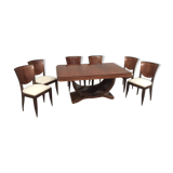 Set table and 6 chairs art deco