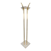 Italian Carrara Marble and Brass Freestanding Coat Rack, 1960s