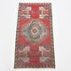 2x3 Red Green Oriental Vintage Rug, 48x89Cm