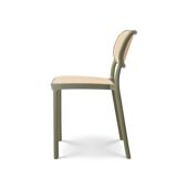 Colorful green chair with retro cane look