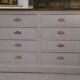 Large gray 24-drawer craft cabinet from the 1950s