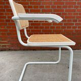 Cesca Chair model with armrest in white