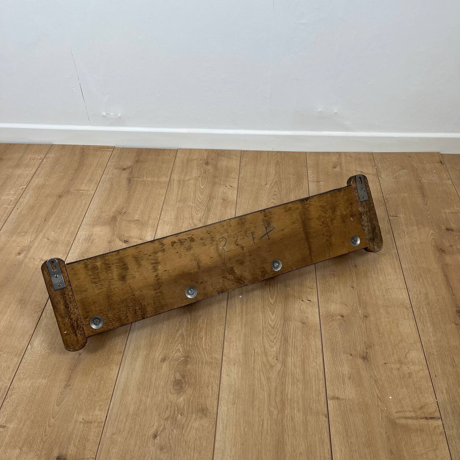 Wooden wall-mounted coat rack and hat rack, 1960/70