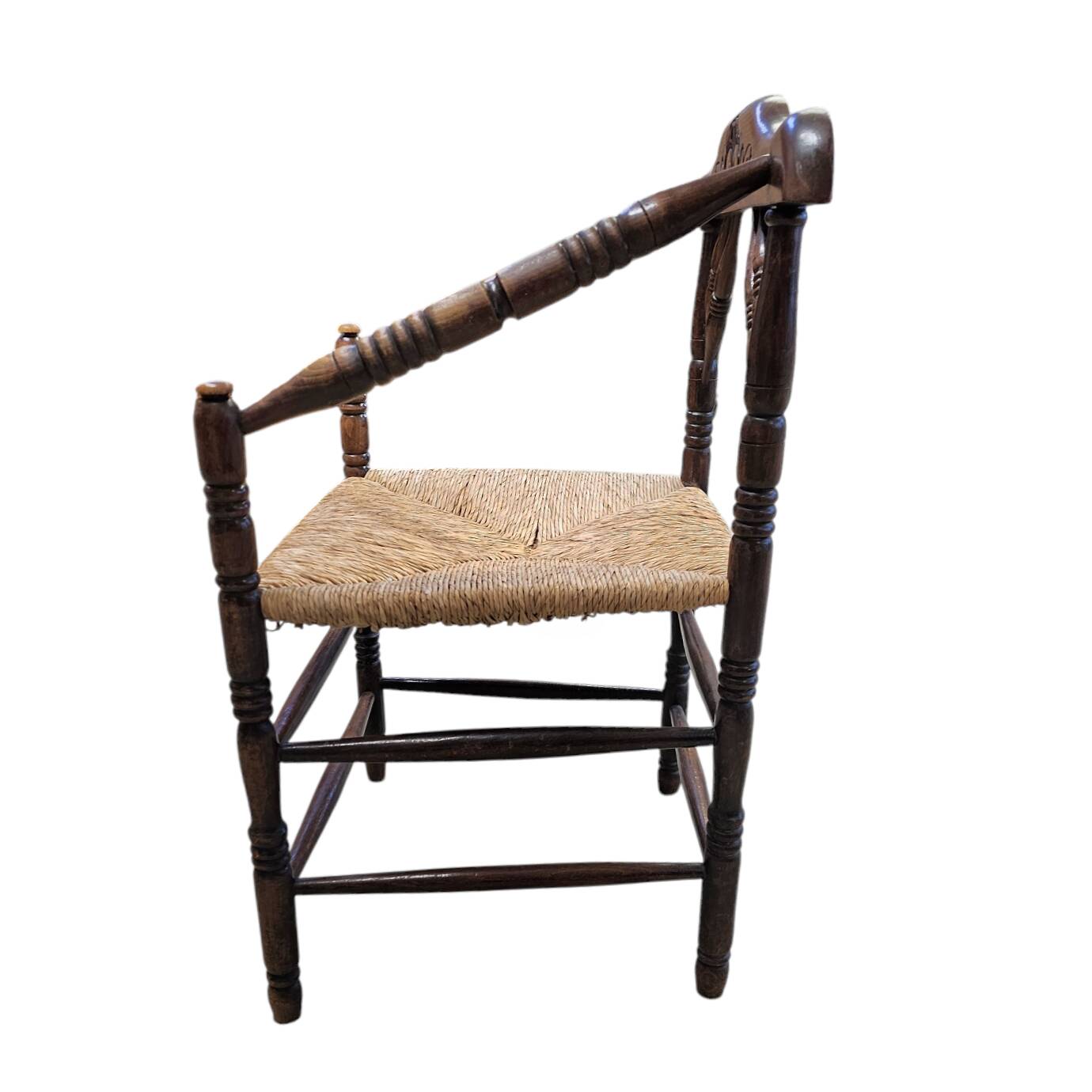 A pair of Dutch oak / matching Rush Chairs 1930s