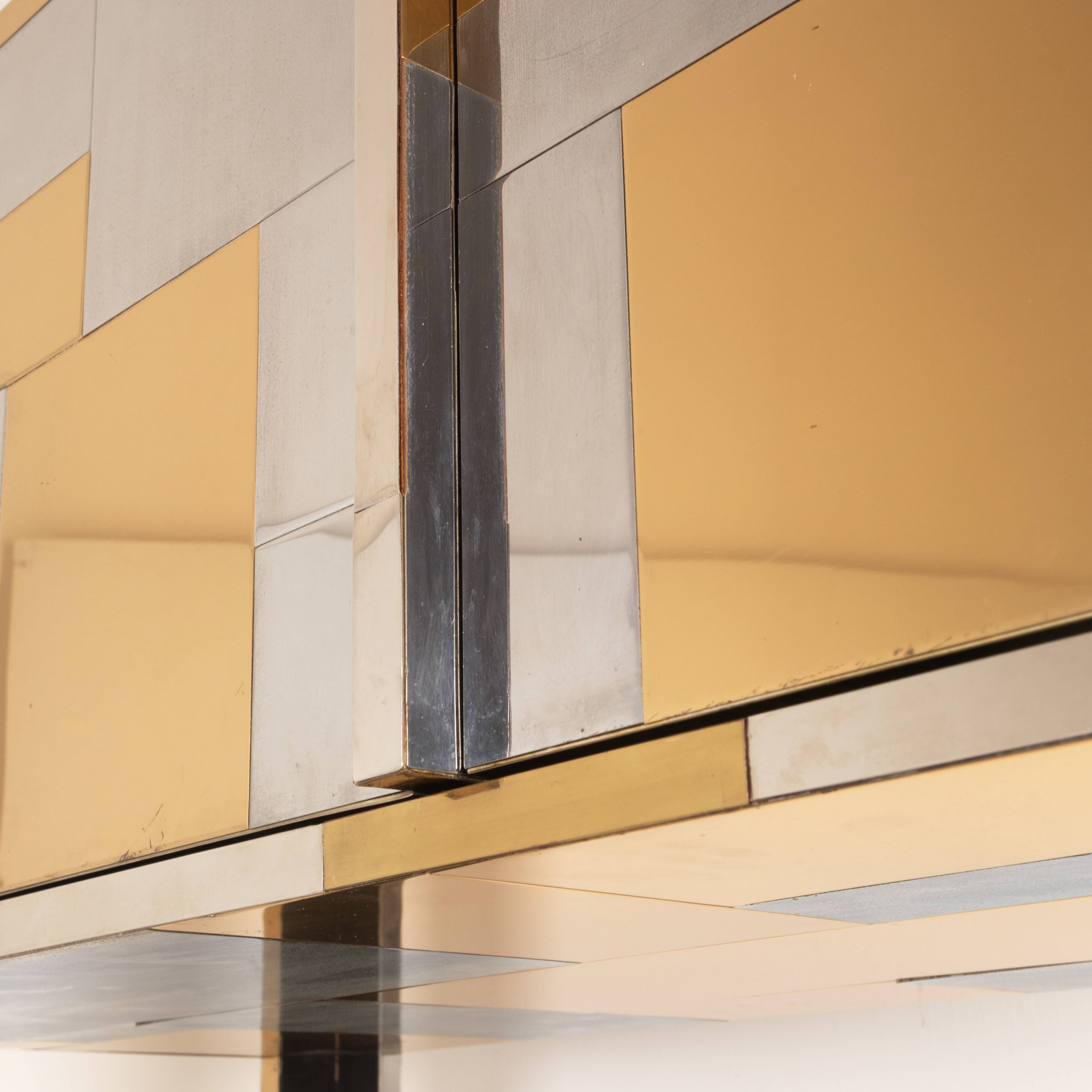 Paul Evans Cityscape Brass and Stainless Steel Bookcase, First Series, 1971