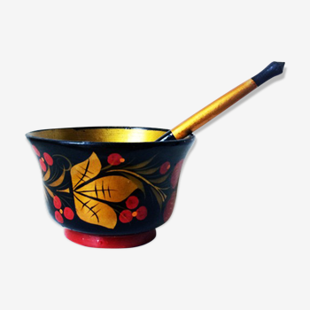 Russian bowl and its lacquered wooden spoon