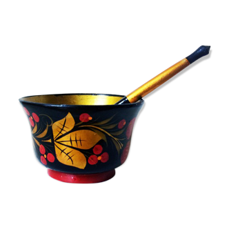 Russian bowl and its lacquered wooden spoon