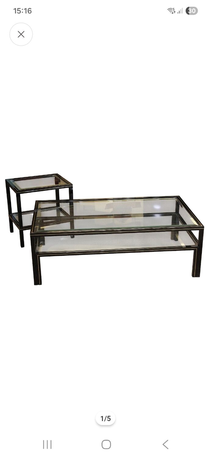 Coffee table and side table Pierre Vandel 1970