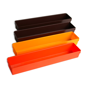 Quatre rangements bureau - plastique