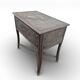 Table d'appoint en bois et cuivre